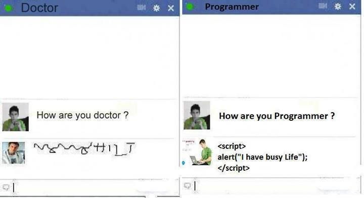 doctors and programmers facebook chat style